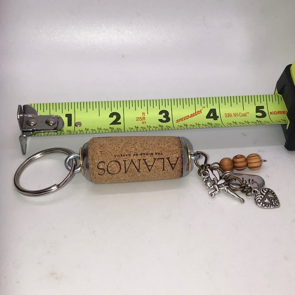 Hand Crafted Up-Cycled Wine Cork BFF Charm & Beaded KEYCHAIN/Purse Jewelry - Picture 9 of 12